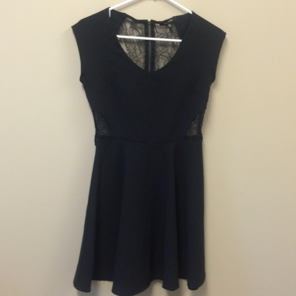 Max and Riley black dress with sexy lace back